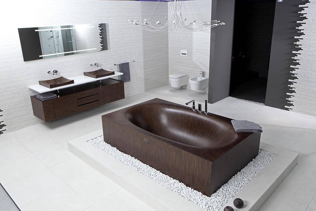 wooden bathtub alegna laguna basic freestanding