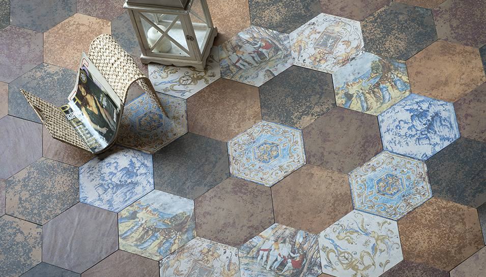 hexagonal floor tile design la galleria eco ceramica