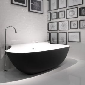 Black Bathtubs for Modern Bathroom Ideas with Freestanding Installation