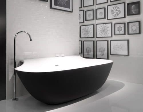 Black Bathtubs for Modern Bathroom Ideas with Freestanding Installation
