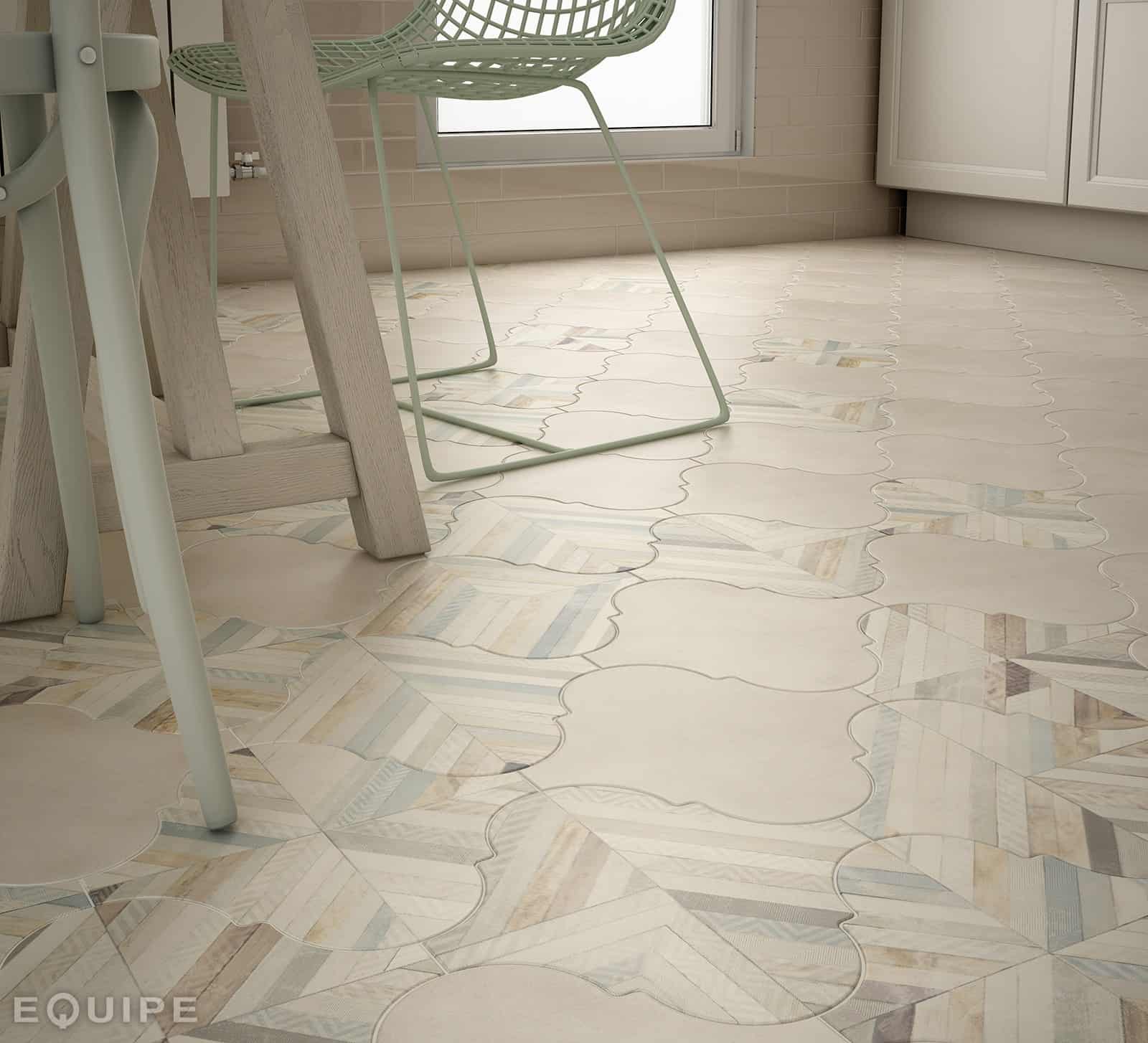 arabesque shaped tile floor equipe 6
