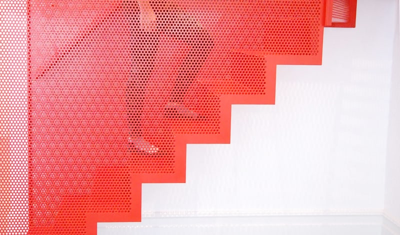 unusual unique staircase modern home diapo red