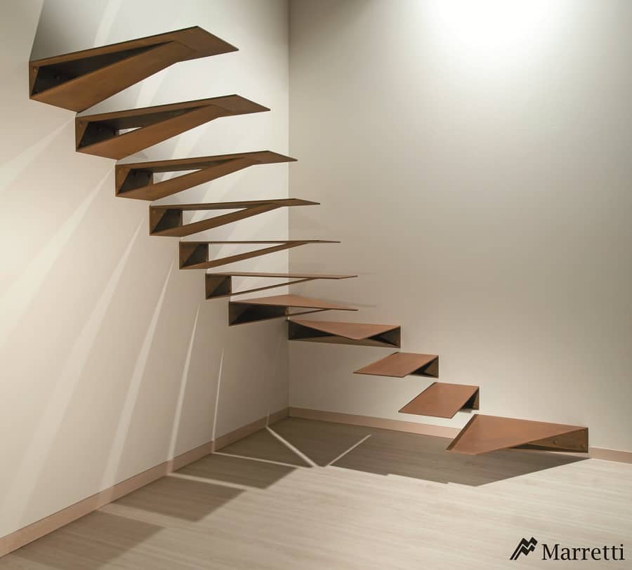 unusual unique staircase modern home origami metal
