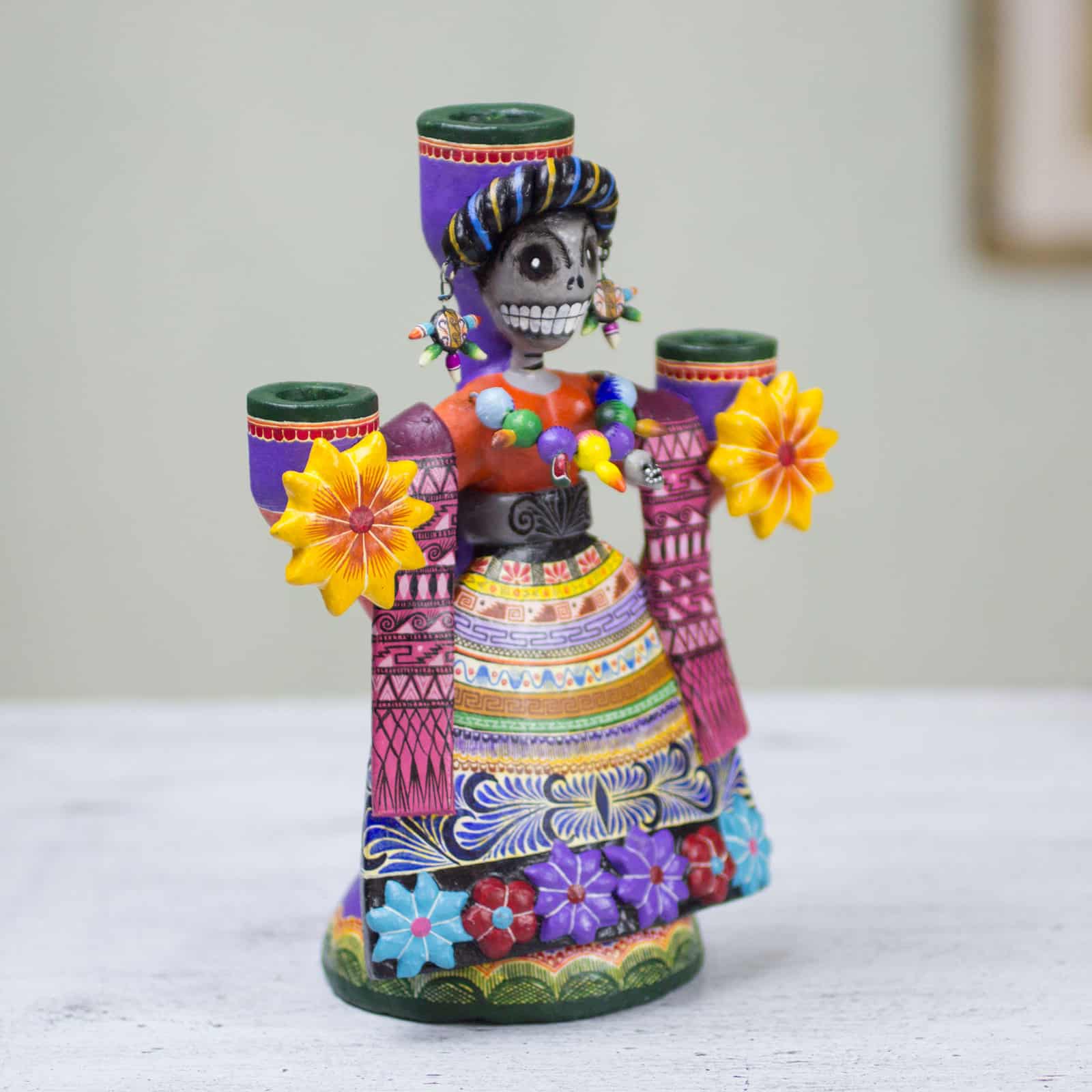 day of the dead decor candleholder