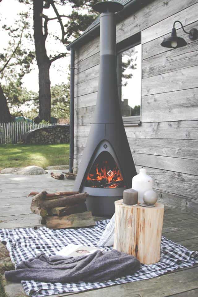 LEMY 26 Inch Outdoor Metal Stove Fire Pit Backyard Patio Capming Wood Burning Fireplace Geometric Shaped Steel Fire Pit w/Extra Deep Pit&Cover 