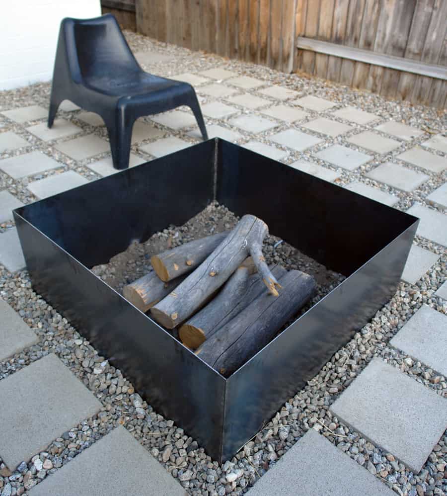 diy square steel fire pit