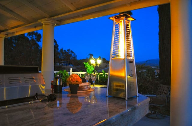 outdoor gas heaters heat up your patio appeal table