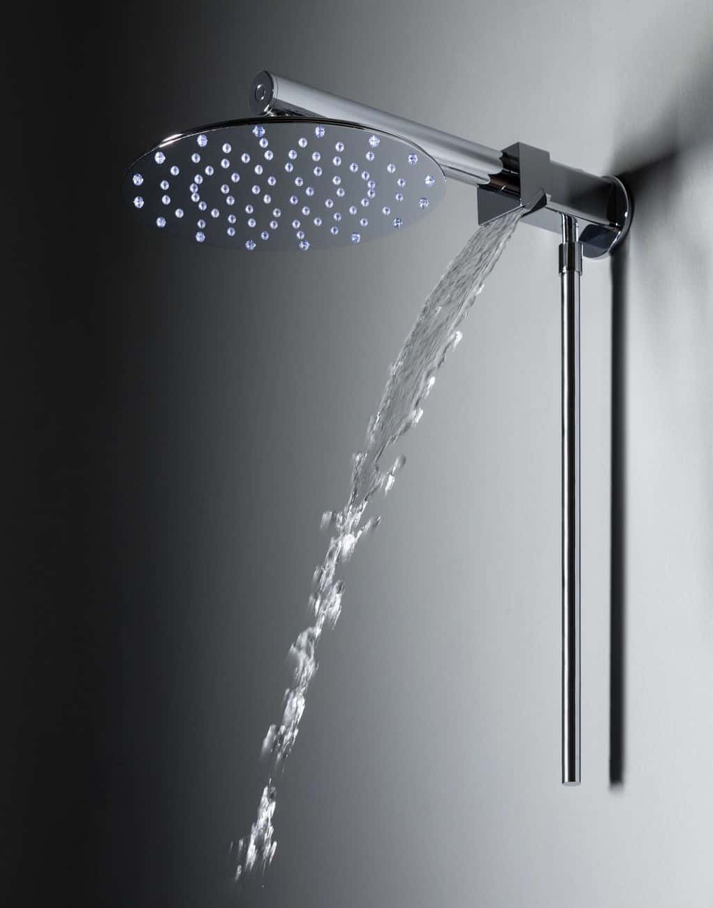 modern rain shower head with waterfall duetto c tender