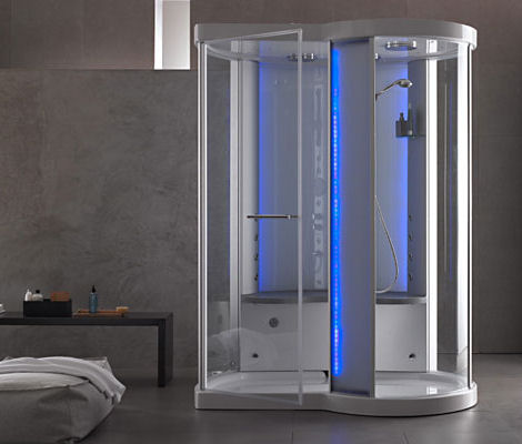 Steam Shower cabin from Albatros – the Atrium spa shower with starry roof