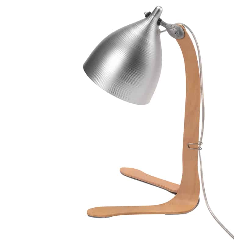 aluminum table lamp on plywood legs by tse tse 2
