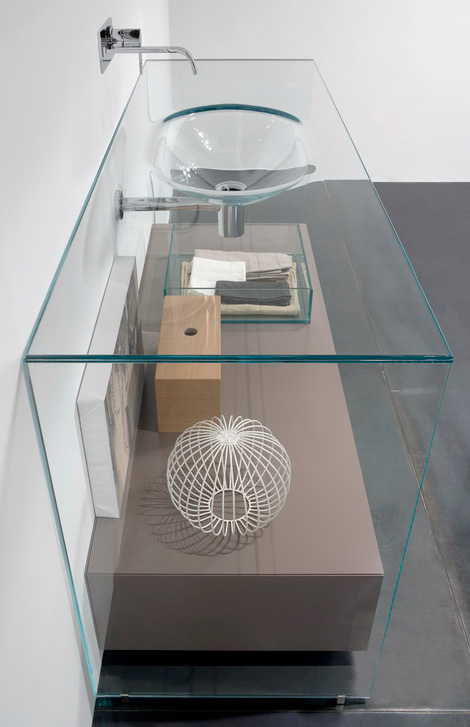 antonio lupi contemporary glass vanity 2 Contemporary Glass Vanity by Antonio Lupi   Brillante