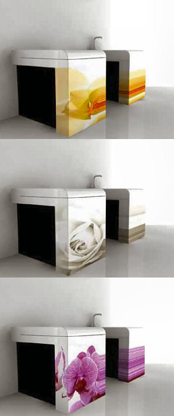 Toilet and Bidet with floral patterns from Art Ceram