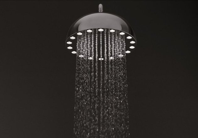 led showerhead powered by its own turbine dynamo shower thumb 630x441 15581 LED Showerhead Powered by Its Own Turbine   Dynamo Shower!