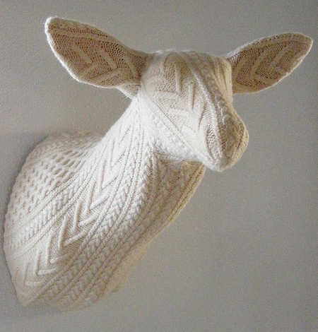 wildly whimsical domestic trophies knitted rachel denny 2 arrow buck thumb 630x658 46703 Wildly Whimsical Domestic Trophies Knitted by Rachel Denny