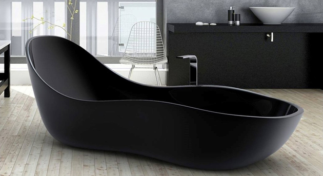 freestanding black bathtub wave zaditaly thumb 630xauto 57680 Black Bathtubs for Modern Bathroom Ideas with Freestanding Installation
