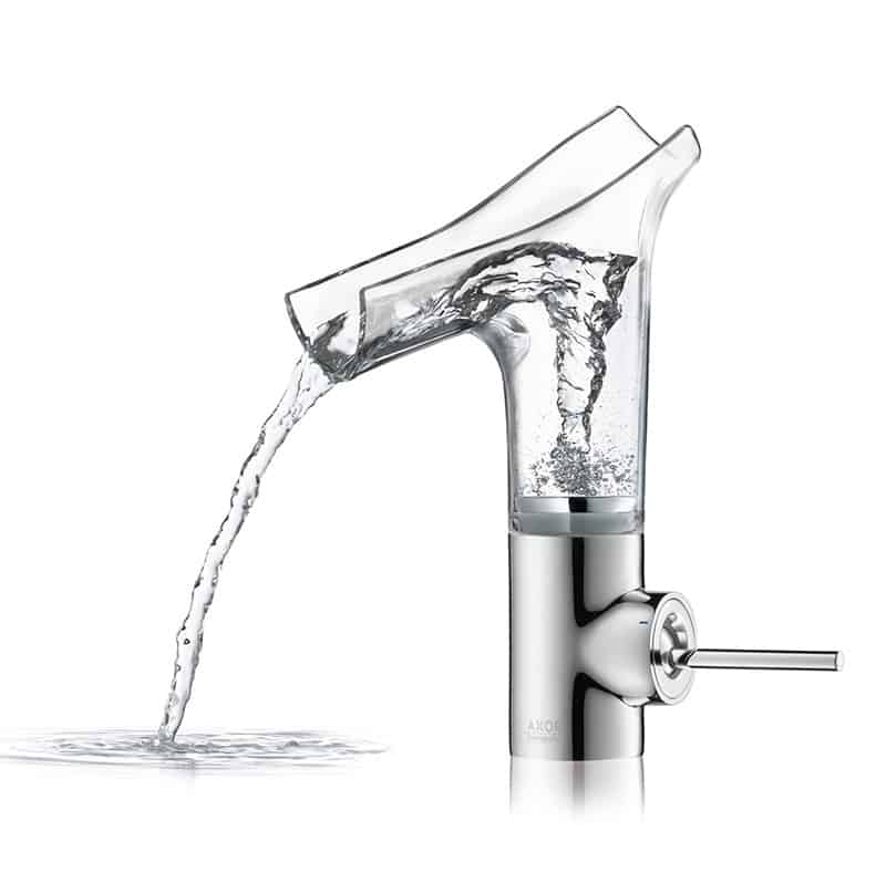 Astonishing Faucet with Clear Glass Spout: Axor Stark V