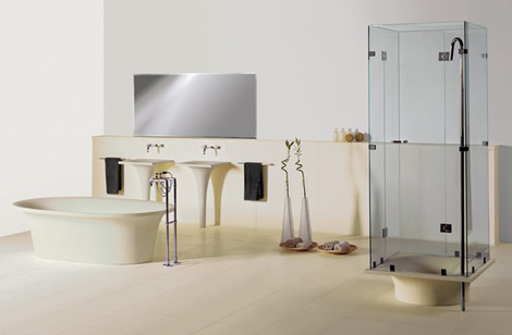 Unusual Stone Bathroom Design by Bigelli Marmi – Leonardo design is inspired by water vortex