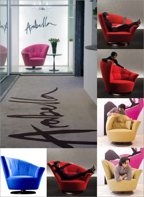 Plush Swivel Chair by Giorgetti USA – flexible Arabella