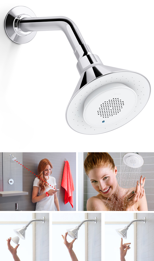 bluetooth shower head kohler removable speaker moxie 1 Bluetooth Shower Head by Kohler with Removable Speaker   Moxie
