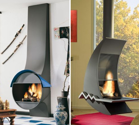 bordelet fireplaces luna liza Modern Fireplaces from Bordelet   daring, colorful