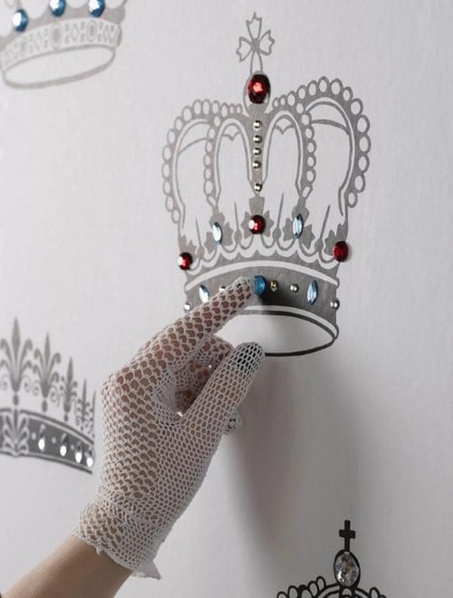 british designer wallpaper crowns and coronets 2