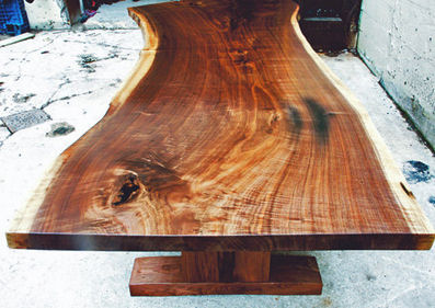 broadbent black walnut slab dining table Canadian Black Walnut slab dining table from Broadbent Furniture   custom luxury wood furniture