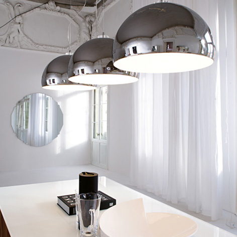 Oversized Pendant Lamp – new metallic finish lamps Calimero by Cattelan Italia