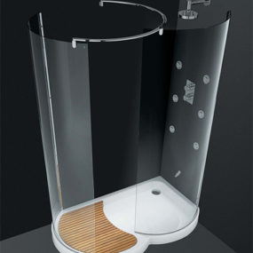Walk-In Shower by Cesana – Eclisse curved shower enclosures with walk-in area!