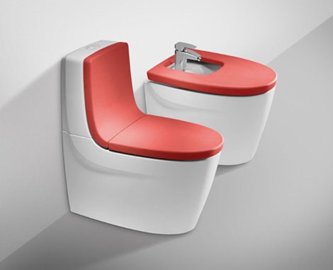 color bathroom roca khroma red Color Bathroom from Roca   new Khroma comes in unexpected colors