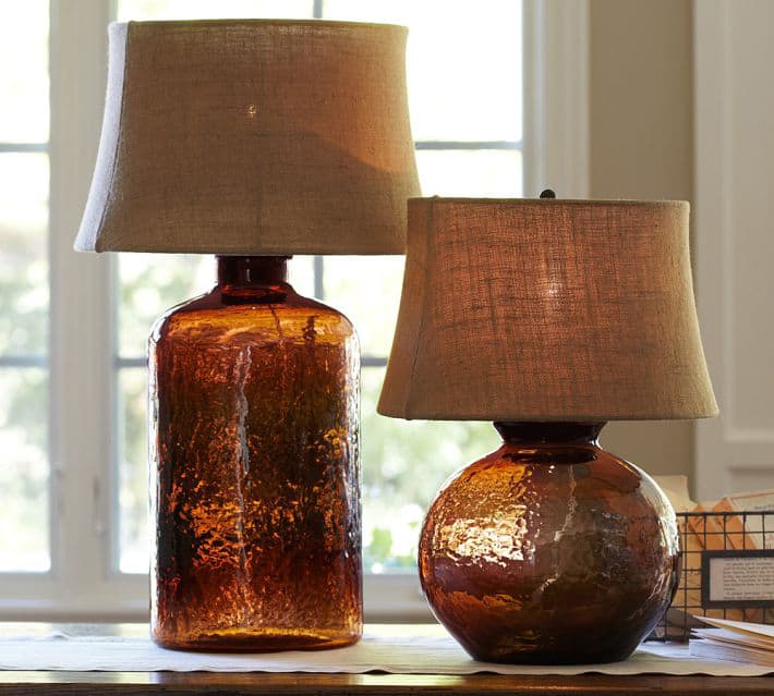 Colored Glass Table Lamps From Pottery Barn Clift Collection