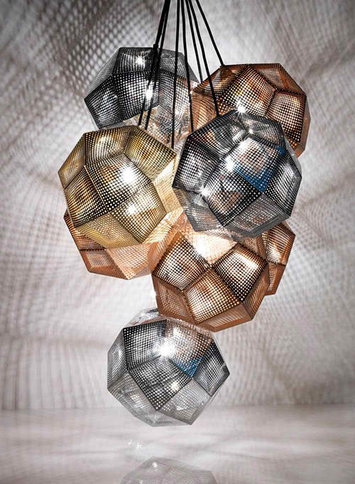 Copper and Stainless Steel Shade Pendants by Tom Dixon