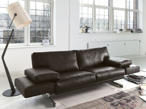 cor sofa briol 1 Leather Sofa with Adjustable Back Rests and Movable Footrests by Cor – Briol
