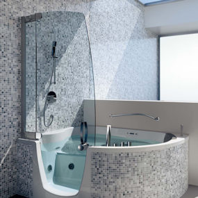 Corner Whirlpool Shower Combo by Teuco