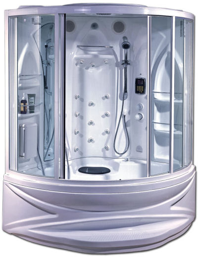 crescent steam shower Hydromassage Bathtub & Steam Shower by Di Vapor   the Crescent shower module