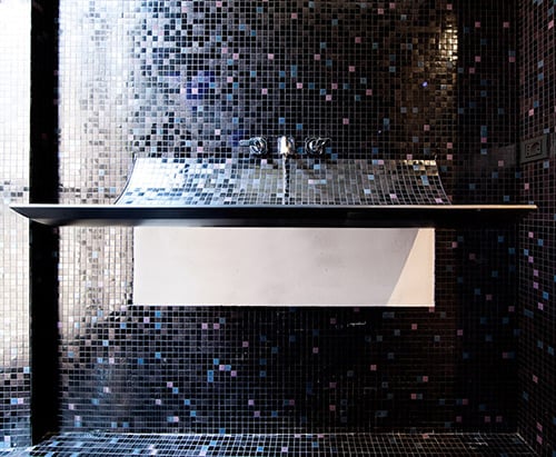 curved bathroom sink mosaic tile skin lago 3 Curved Bathroom Sink in Mosaic Tile   Skin by Lago