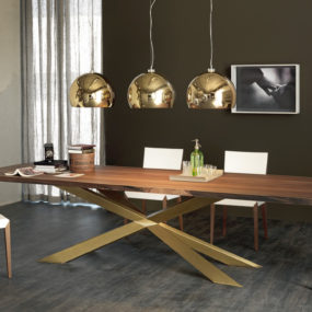 Dining Table with Irregular Solid Wood Edges by Cattelan Italia