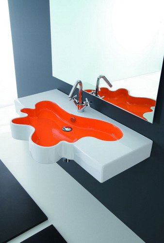 disegno ceramica multi color sink splash Multi Color Sink and Shower Base from Disegno Ceramica: Splash and Ovo