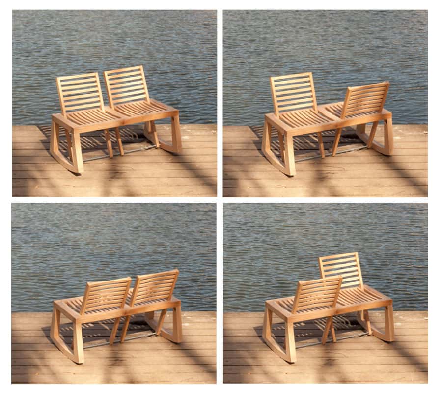 double view bench with pivoting backrest from outdoorz gallery 3