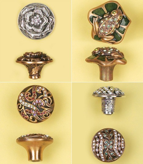 edgar berebi architectural hardware knobs pulls Luxury Architectural Hardware from Edgar Berebi   Gold Plated and Swarovski Crystal Encrusted cabinet pulls and knobs