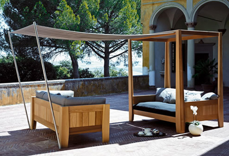 extsof04151 Outdoor Sofa with Canopy Extension from Exteta   the Kitando collection