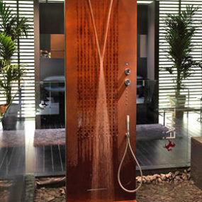 Designer Shower Panel from Fantini – the new Acquapura free-standing shower panel
