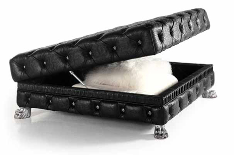 Leather Ottomans with Swarovski Crystals – pure luxury by Fiorentino