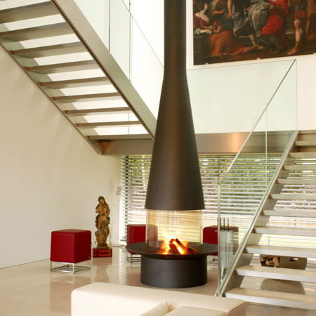 Contemporary fireplace FilioFocus by Focus – Japanese style free-standing fireplace