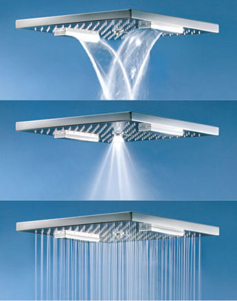Charade square oversized shower head by Fornara & Maulini – the Multifunction shower head