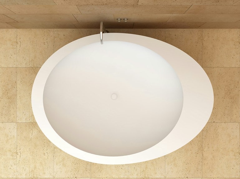 freestanding oval ceramic bath by ceramica cielo 2
