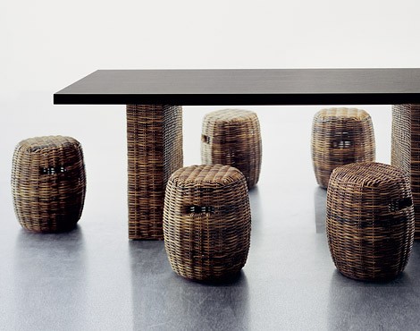 gervasoni rattan stool croco 13 Rattan Furniture from Gervasoni by designer Paola Navone   simply adorable