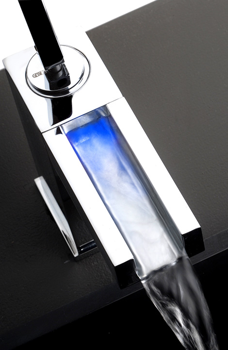 LED Bathroom Faucet by Gessi – new Rettangolo Color bathroom faucets: no electrical connection required