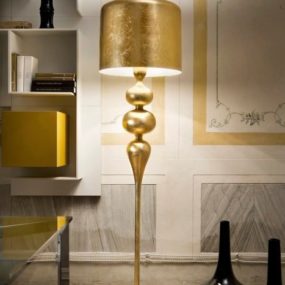 Gold Lamps with Golden Lamp Shades by Masiero