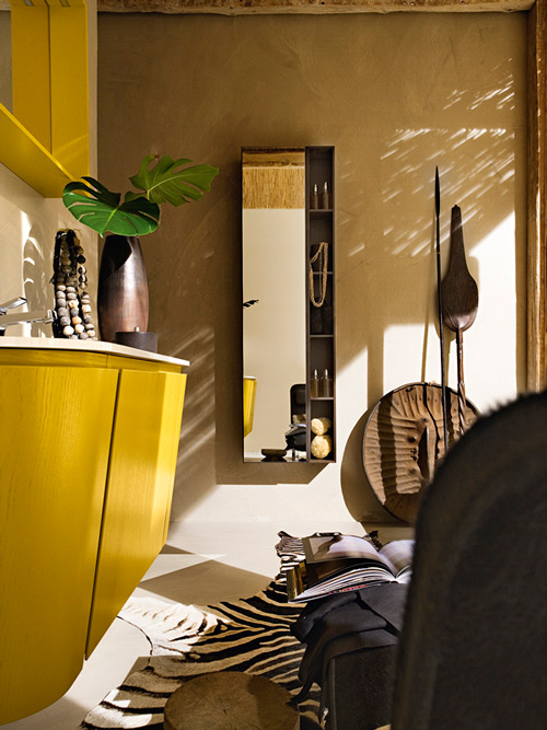 gorgeous yellow bathroom vanity cerasa suede 4