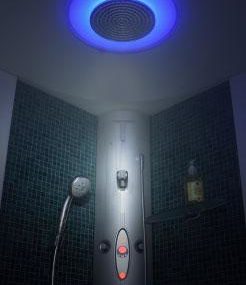 WellSpring Steam Shower by Hansgrohe Pharo brand – steam bathing with chromotherapy